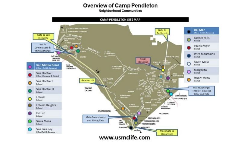 Your PCS Move To Camp Pendleton California   Camp Pend Map 